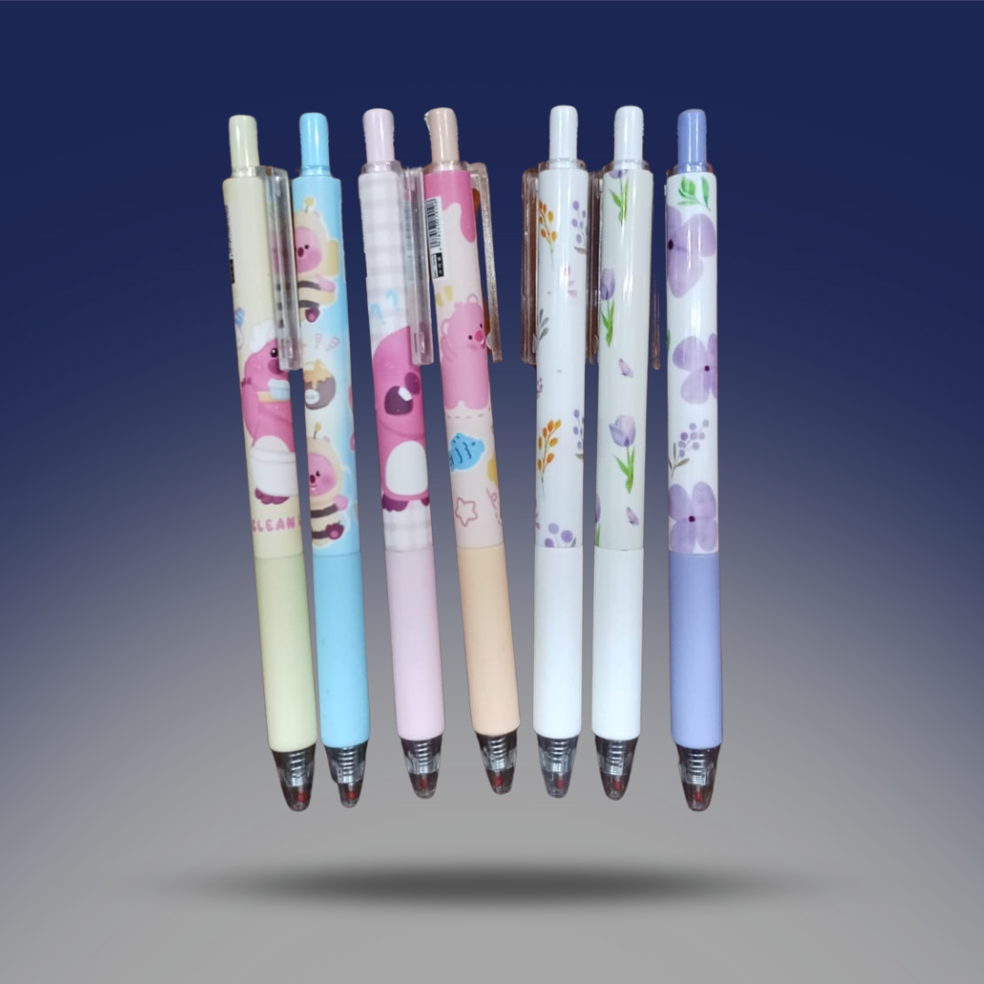 قلم جاف ازرق اشكال والوان متنوعة