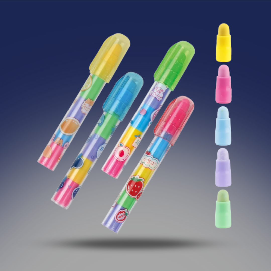 قلم استيكة ب 5 غيار الوان متعددة