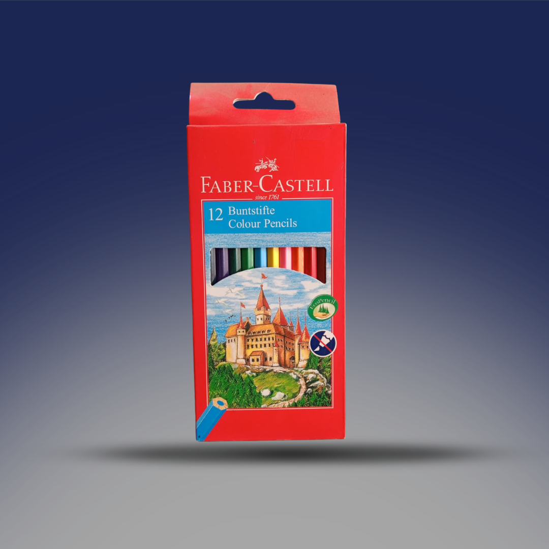 علبة الوان FABER-CASTELL طويلة 12 لون