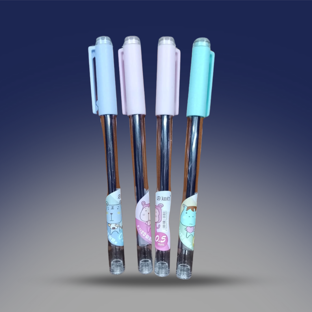 صوره المنتج قلم جل كوري  ازرق غطاء القلم الوان مختلفة